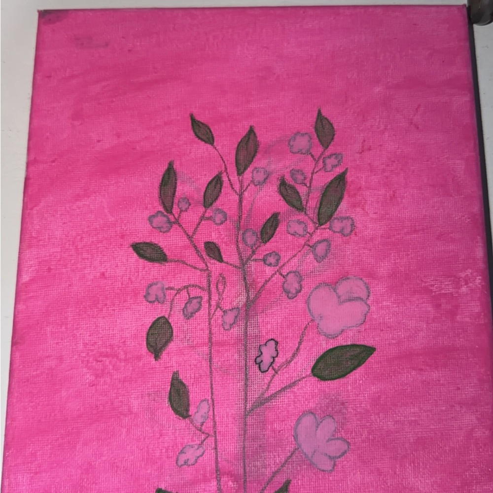 Pink Floral Canvas Art